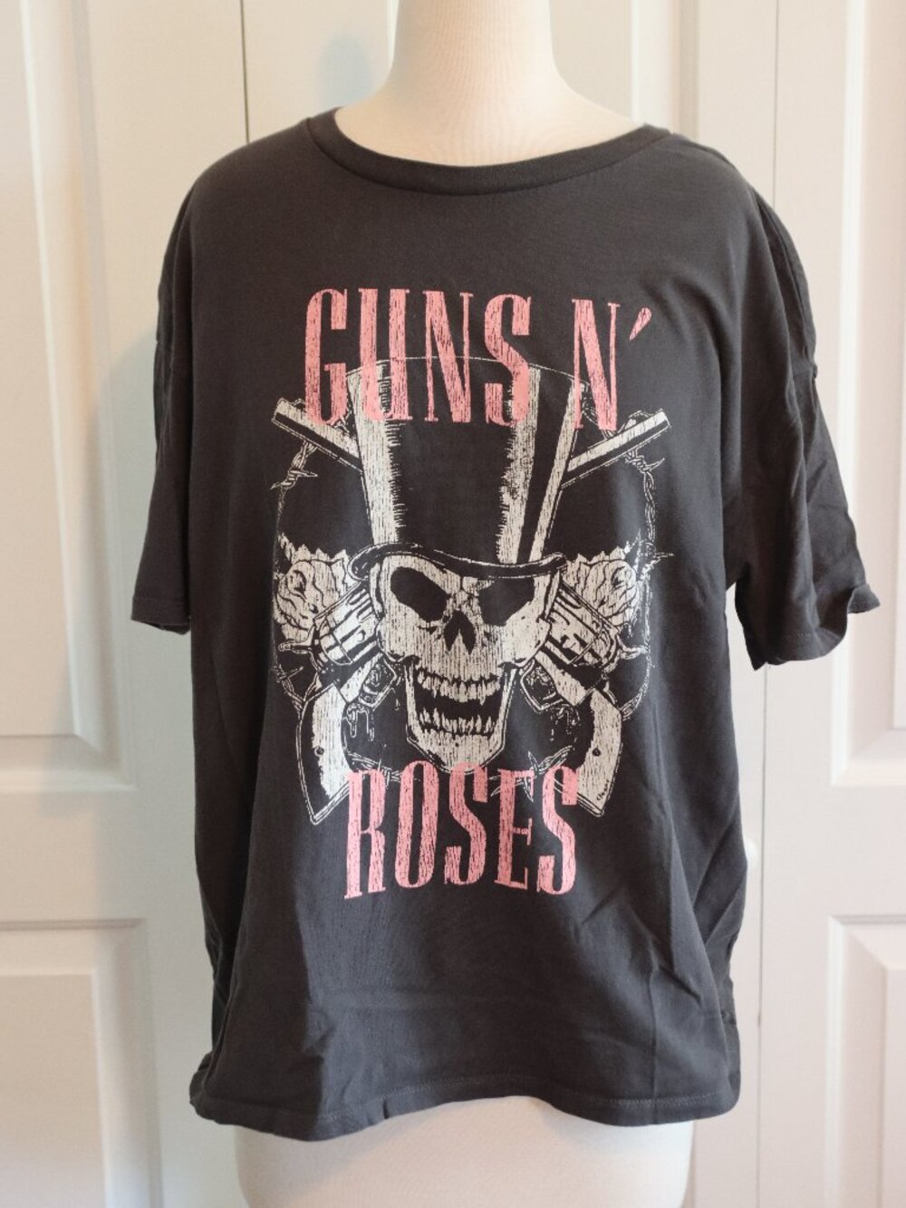 Guns N' Roses Graphic Short Sleeve Tee Charcoal Grey 100 % Cotton Large
